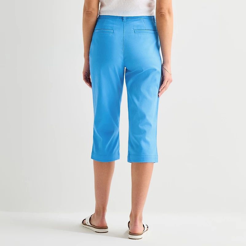 St. John's Bay Womens Secretly Slender Mid Rise Capri Pant