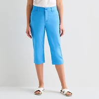 St. John's Bay Womens Secretly Slender Mid Rise Capri Pant