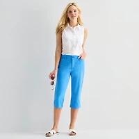 St. John's Bay Womens Secretly Slender Mid Rise Capri Pant