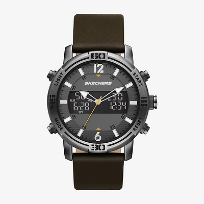 Skechers Mens Chronograph Brown Leather Strap Watch Sr5159