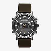 Skechers Mens Chronograph Brown Leather Strap Watch Sr5159