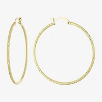 Silver Reflections 14K Gold Over Brass Hoop Earrings
