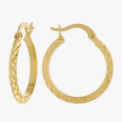 Silver Reflections 14K Gold Over Brass Hoop Earrings