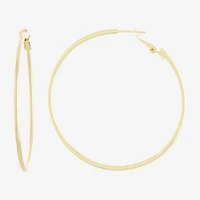  Silver Reflections 14K Gold Over Brass Hoop Earrings