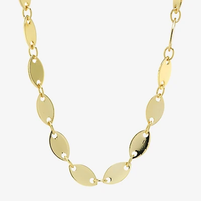 Silver Reflections 24K Gold Over Brass 16 Inch Link Chain Necklace