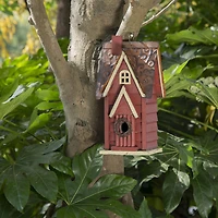 Glitzhome 12in Distressed Wood Bird House