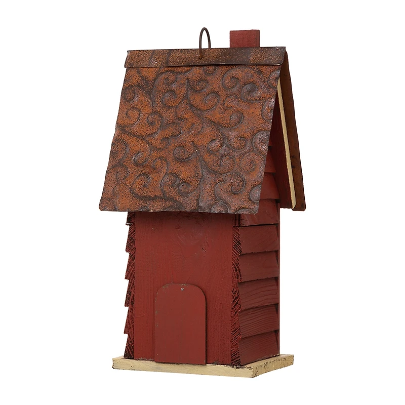 Glitzhome 12in Distressed Wood Bird House