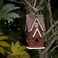 Glitzhome 12in Distressed Wood Bird House