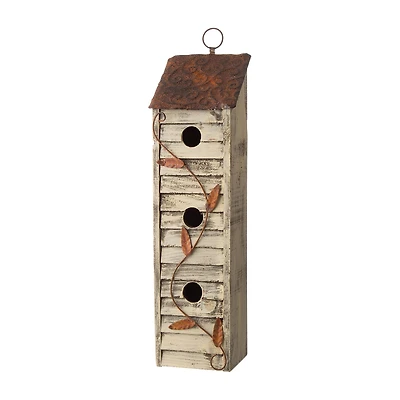 Glitzhome 18in Distressed Solid Wood Bird House