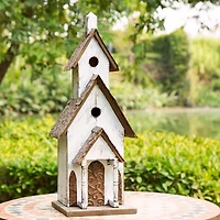 Glitzhome 23.5in Extra Large Wood White Bird House