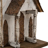 Glitzhome 23.5in Extra Large Wood White Bird House