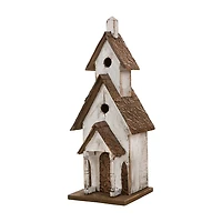 Glitzhome 23.5in Extra Large Wood White Bird House