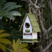 Glitzhome 10.5in Wood Roof Bird House