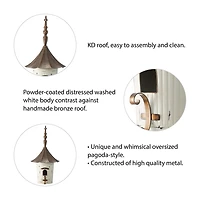 Glitzhome 29.75in Farmhouse Metal Pagoda Bird House