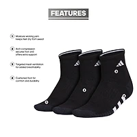 adidas Cushioned Womens 3 Pair Quarter Ankle Socks