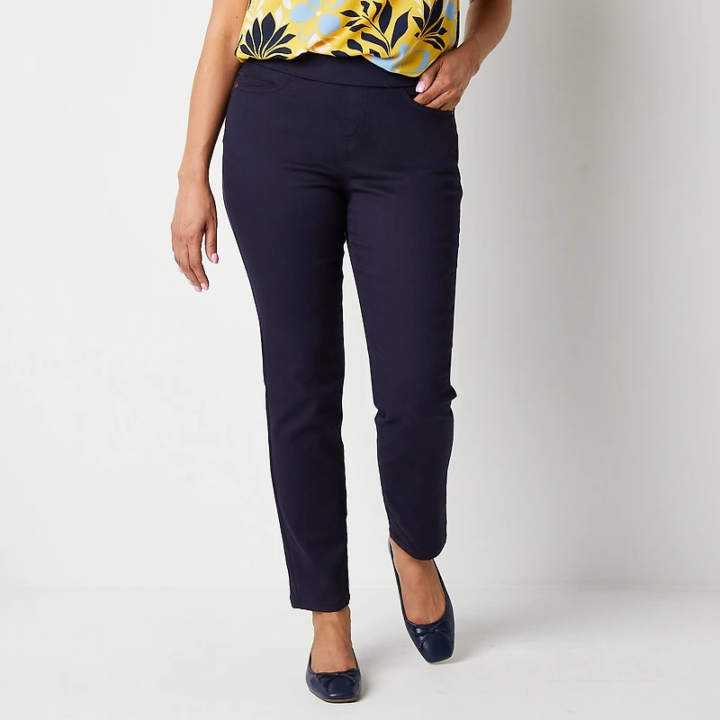 Liz Claiborne Tall Womens Amber Mid Rise Straight Pull- On Pants