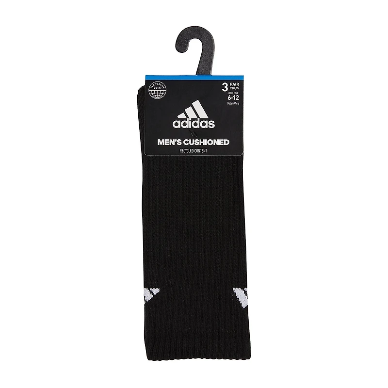 adidas Cushioned Mens 3 Pair Crew Socks