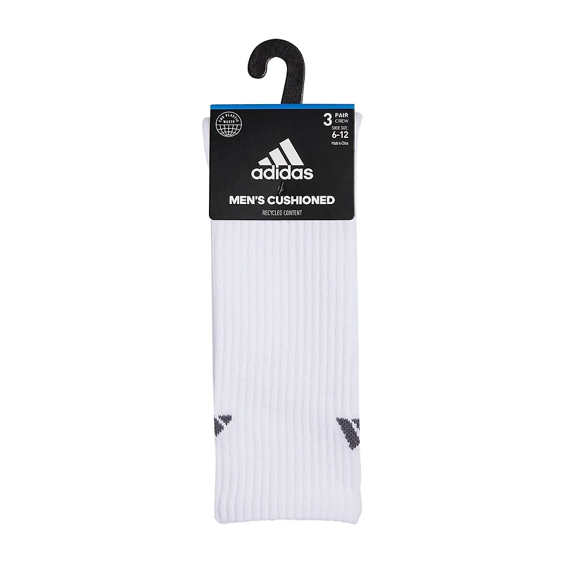 adidas Cushioned Mens 3 Pair Crew Socks