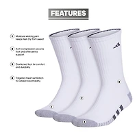 adidas Cushioned Mens 3 Pair Crew Socks