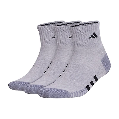 adidas Cushioned Mens 3 Pair Quarter Ankle Socks