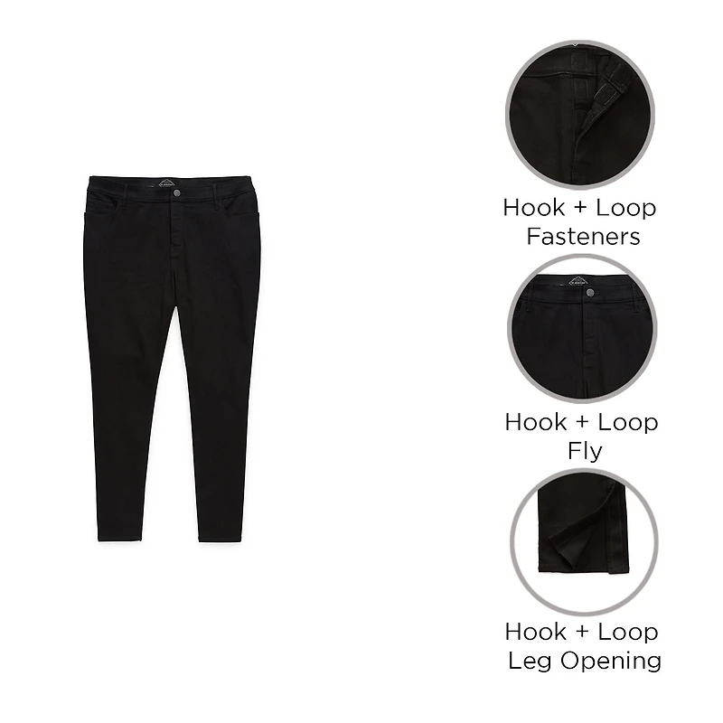 St. John's Bay Womens Mid Rise Adaptive Easy-on + Easy-off Straight Leg Jean