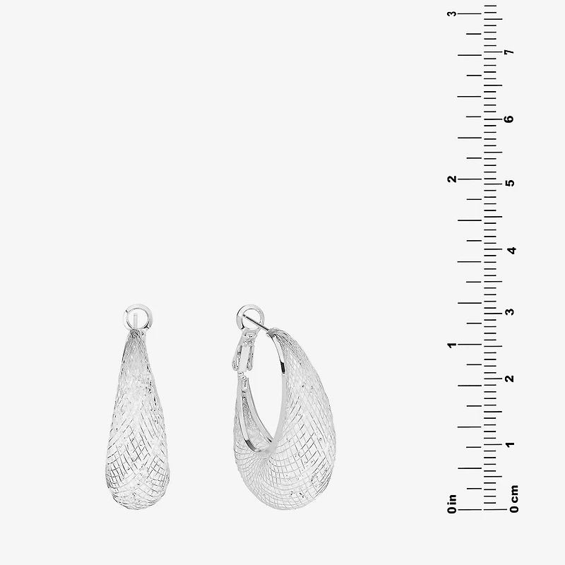 Sparkle Allure Womens Crystal 31.4mm Hoop Earrings