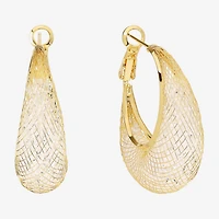Sparkle Allure Womens Crystal 14K Gold Over Brass 31.4mm Hoop Earrings