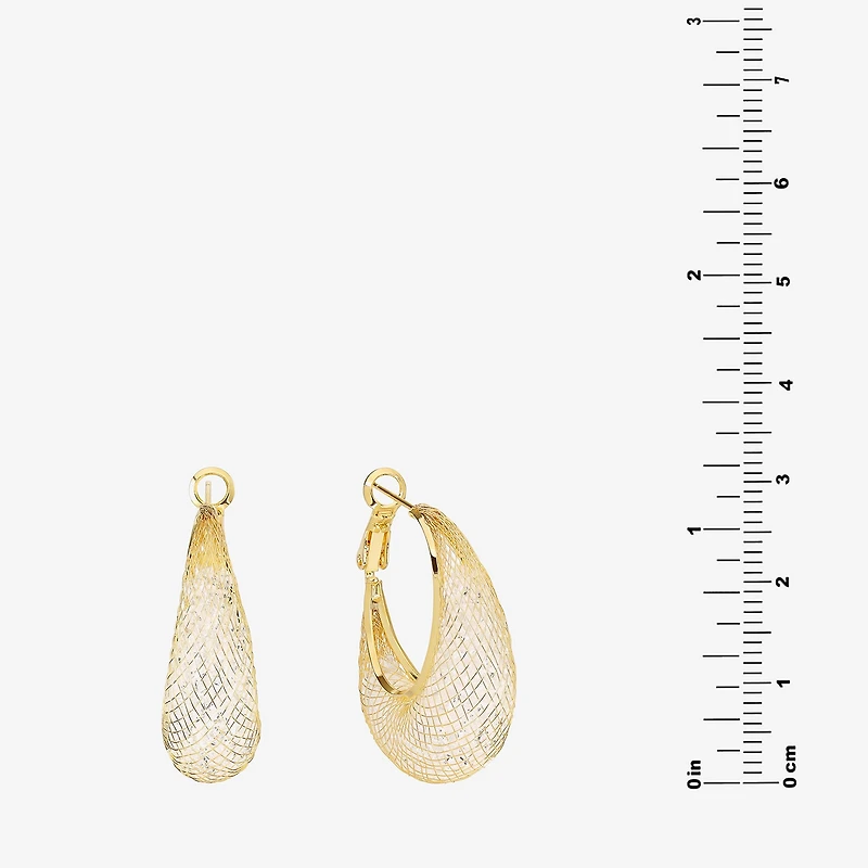 Sparkle Allure Womens Crystal 14K Gold Over Brass 31.4mm Hoop Earrings