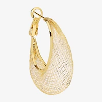 Sparkle Allure Womens Crystal 14K Gold Over Brass 31.4mm Hoop Earrings