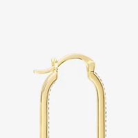 Sparkle Allure Womens Cubic Zirconia 14K Gold Over Brass 37.1mm Hoop Earrings