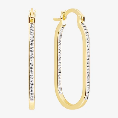 Sparkle Allure Womens Cubic Zirconia 14K Gold Over Brass 37.1mm Hoop Earrings