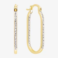 Sparkle Allure Womens Cubic Zirconia 14K Gold Over Brass 37.1mm Hoop Earrings