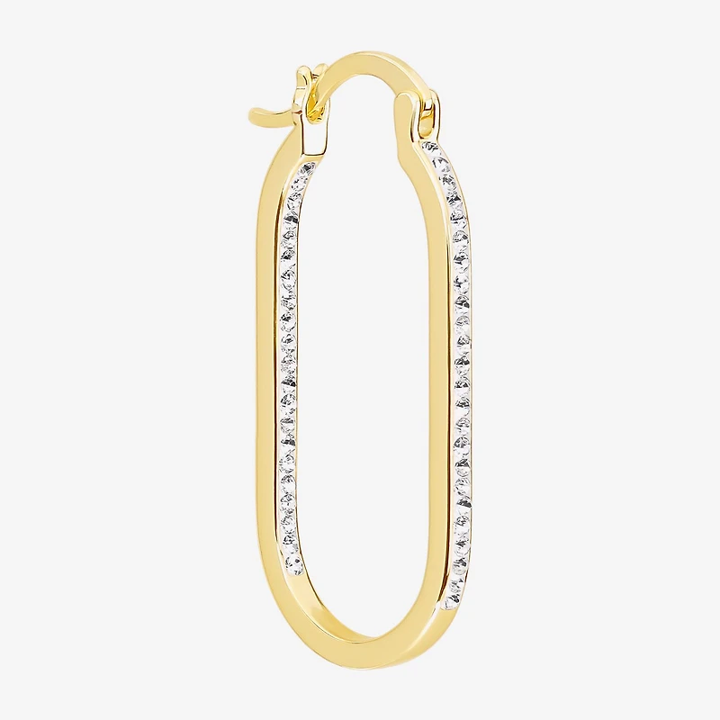 Sparkle Allure Womens Cubic Zirconia 14K Gold Over Brass 37.1mm Hoop Earrings