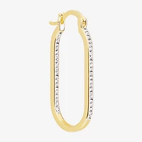 Sparkle Allure Womens Cubic Zirconia 14K Gold Over Brass 37.1mm Hoop Earrings