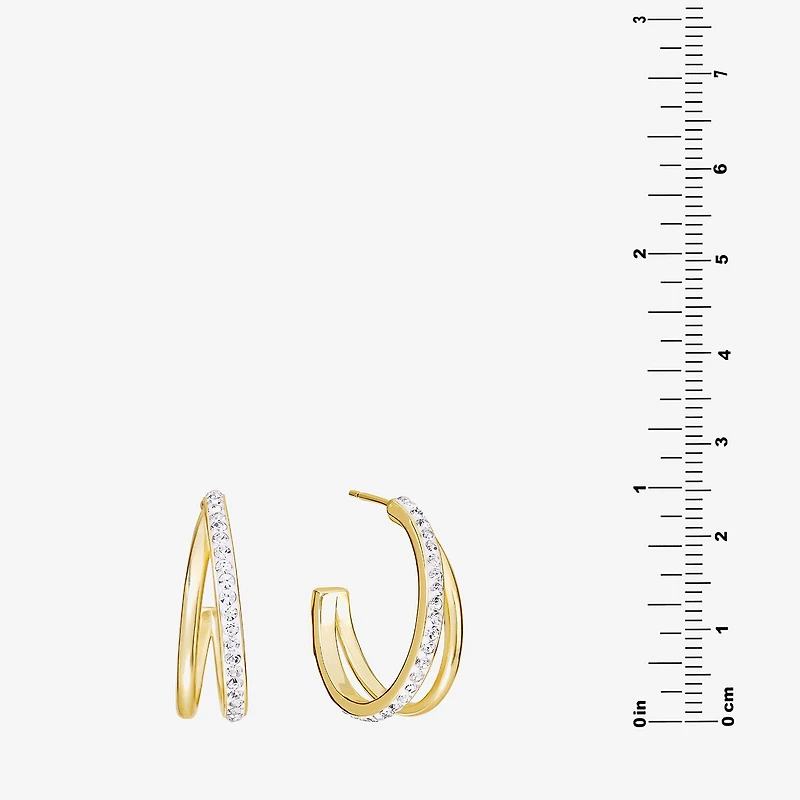 Sparkle Allure Womens Cubic Zirconia 14K Gold Over Brass 25.1mm Hoop Earrings