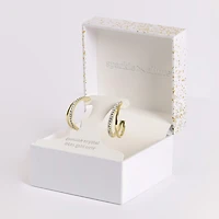 Sparkle Allure Womens Cubic Zirconia 14K Gold Over Brass 25.1mm Hoop Earrings