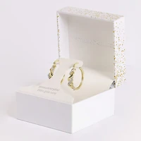 Sparkle Allure Womens Cubic Zirconia 14K Gold Over Brass 28.4mm Hoop Earrings