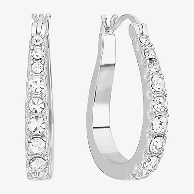Sparkle Allure Womens Cubic Zirconia 27.4mm Hoop Earrings