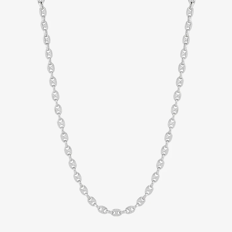 Made In Italy Womens Sterling Silver 18 Inch Link Necklace