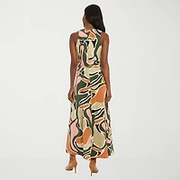 London Style Womens V Neck Sleeveless Maxi Dress