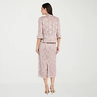 R & M Richards Womens Midi Jacket Dress