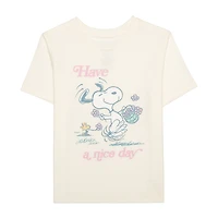 Little & Big Kid Girls Crew Neck Short Sleeve Regular Fit Peanuts Graphic T-Shirt