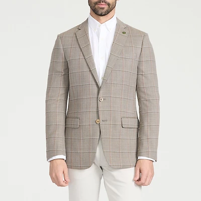 CRICKETEER™ Mens Windowpane Stretch Fabric Regular Fit Sport Coat