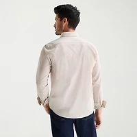 Stafford Chambray Mens Long Sleeve Regular Fit Button-Down Shirt