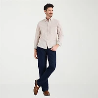 Stafford Chambray Mens Long Sleeve Regular Fit Button-Down Shirt