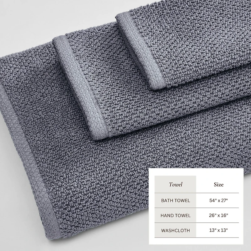 Linery Cotton Quick-Dry Loop Textured 6 Pc Towel Set