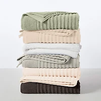 Linery Solid Cotton Ribbed Textured 2-pc. Bath Sheet
