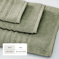 Linery Solid Cotton Ribbed Textured 2-pc. Bath Sheet