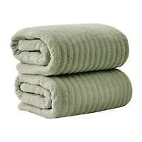 Linery Solid Cotton Ribbed Textured 2-pc. Bath Sheet