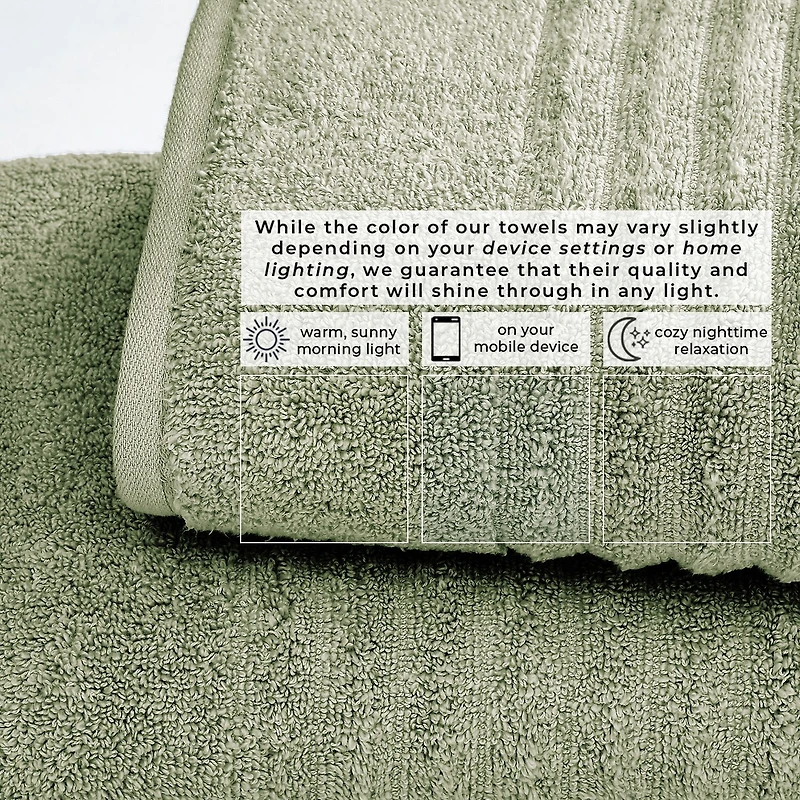 Linery Solid Cotton Ribbed Textured 2-pc. Bath Sheet